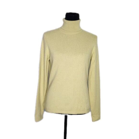 Unbranded Women’s 100% Cashmere Lime Green Turtle Neck Long Sleeve Knit Sweater - Picture 1 of 6
